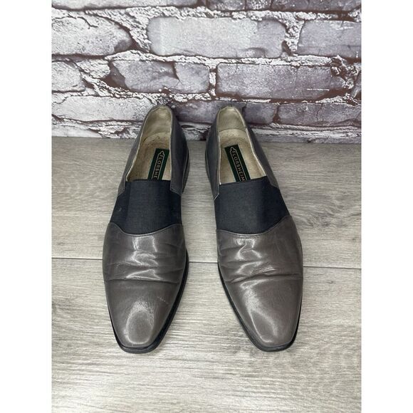Florsheim Handmade Gray Leather Slip On Loafers Dress Shoes Men Sz 9.5D US/43EU - Picture 2 of 16